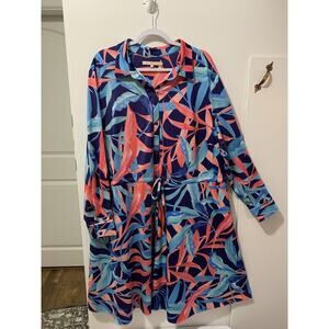 Anthropologie Hutch Botanical Print belted Tie Dress Midi Maxi Flowy size 2x